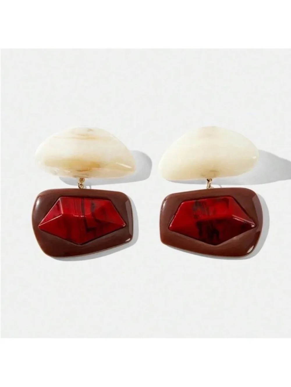 New! Zara Geometric Resin Statement Earrings (1028) NWOT